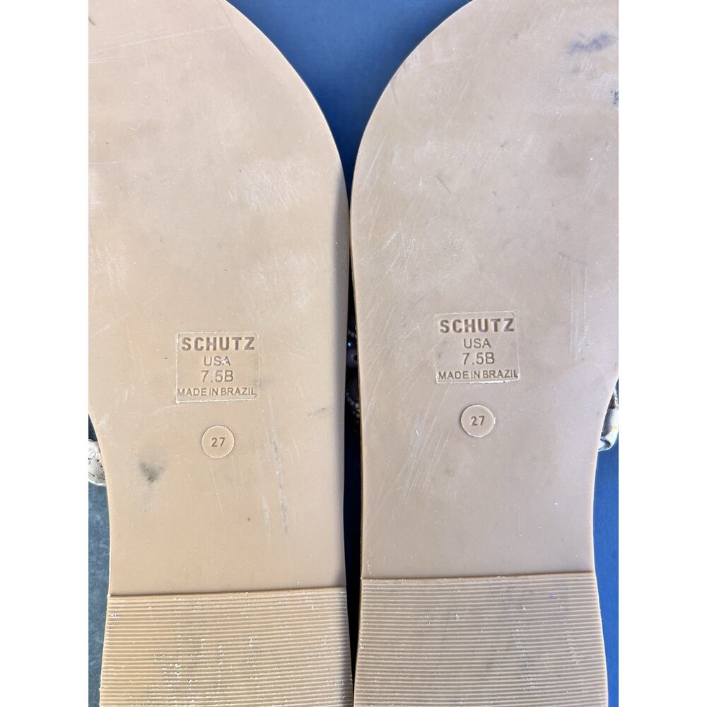Schutz Jodie Beaded Toe-Loop Leather Sandals Women's Size 7.5 US - Picture 9 of 13
